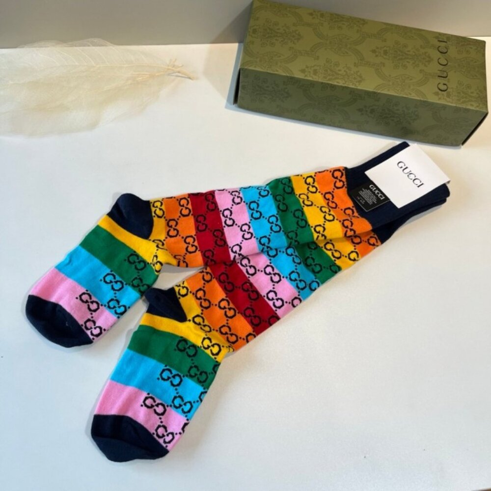 Gucci Colorful Calf-High Cotton Socks - Picture 5 of 6